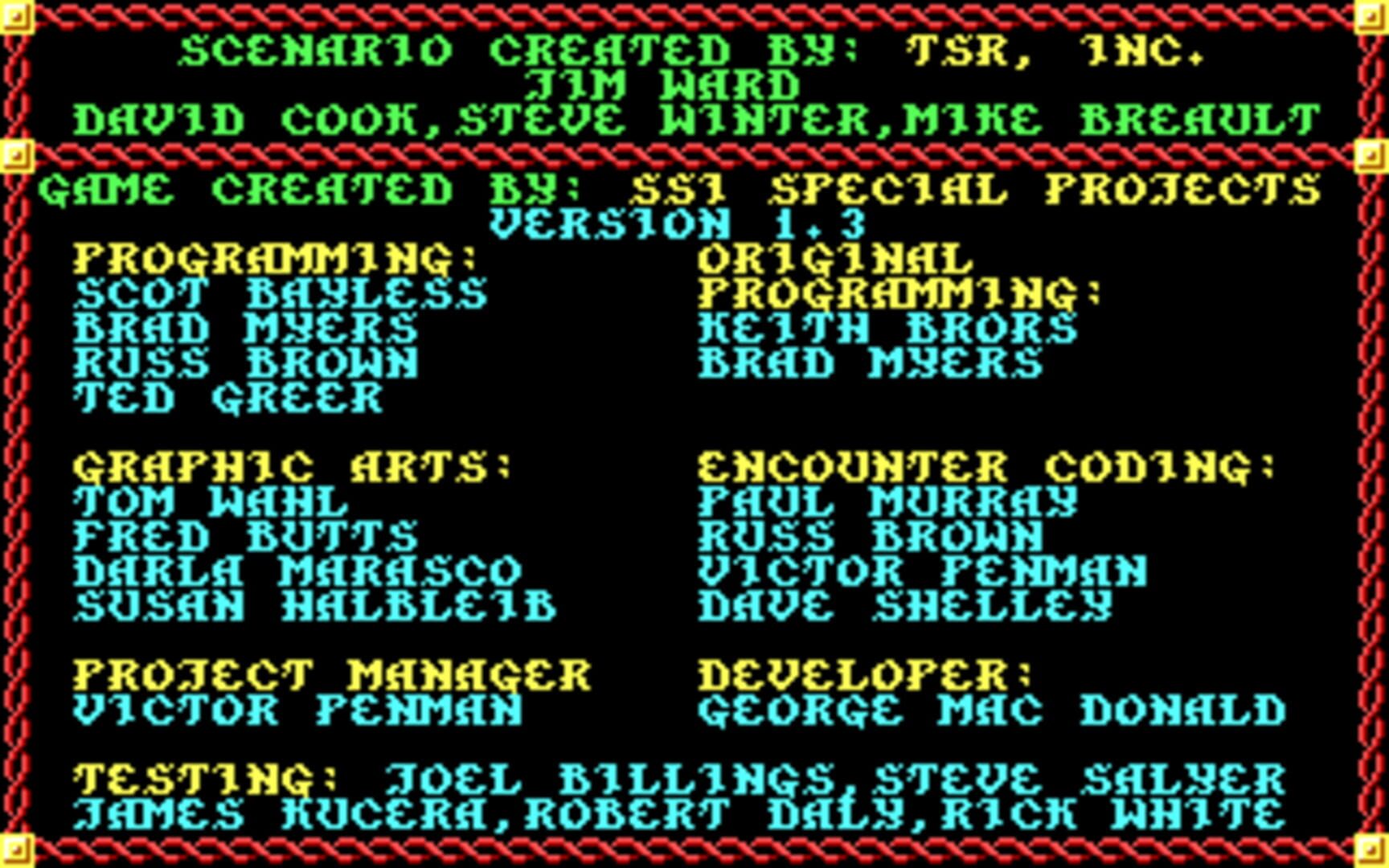 Bild från Advanced Dungeons & Dragons: Pool of Radiance